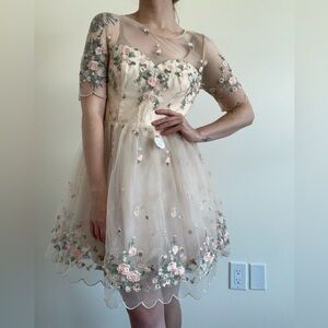 Beautiful Floral Mesh Dress